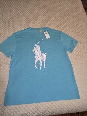 Lg - Polo by Ralph Lauren Turquoise Short-Sleeve White Big Pony Tee (NWT)